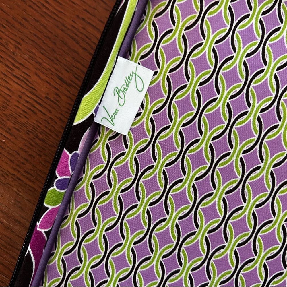 Vera Bradley Purple Punch Computer Laptop Hard Case Brown Pink Floral Strap - Picture 5 of 8